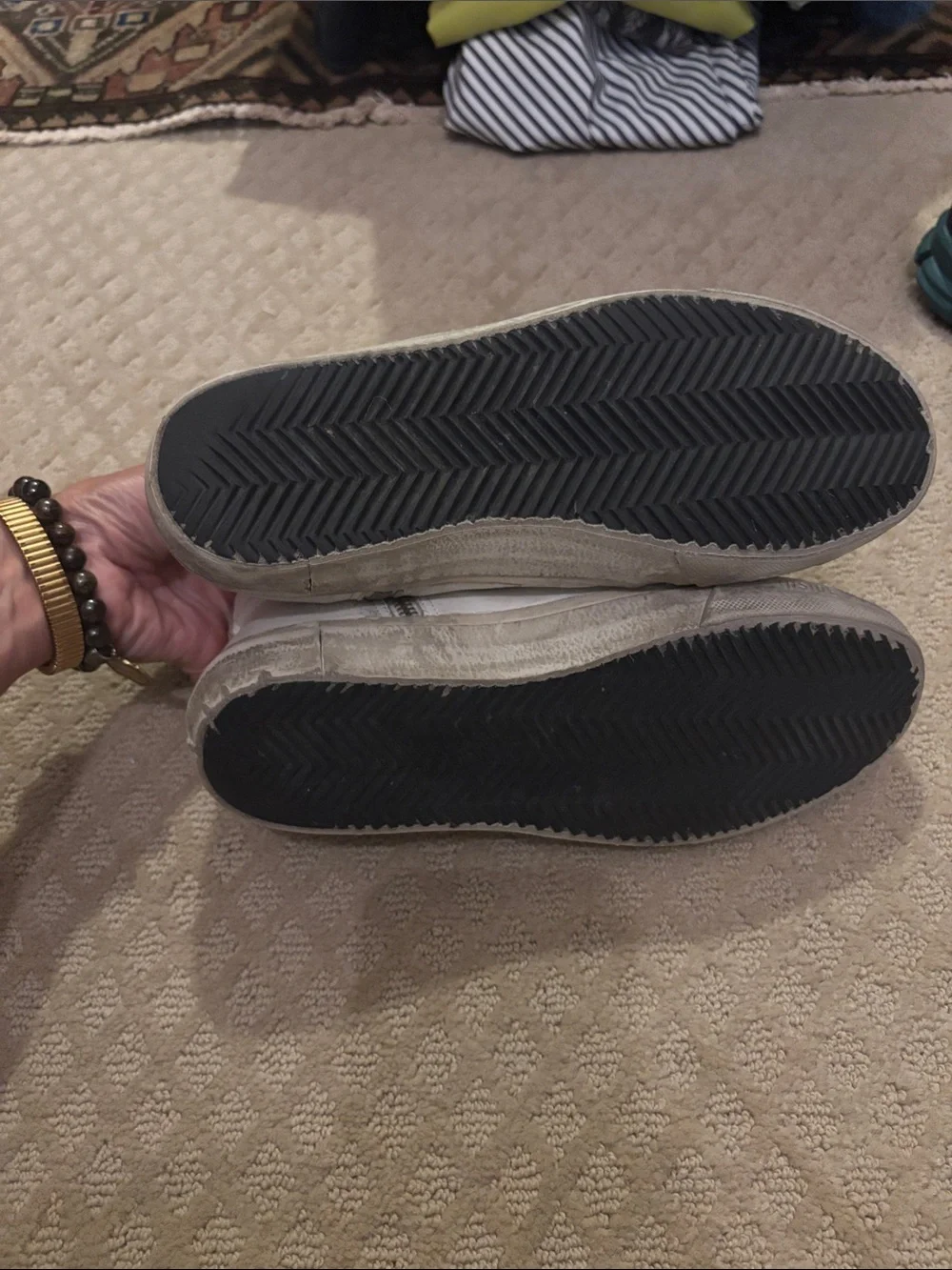 Golden Goose GGDB-Slide High-Top Sneakers in White and Gold